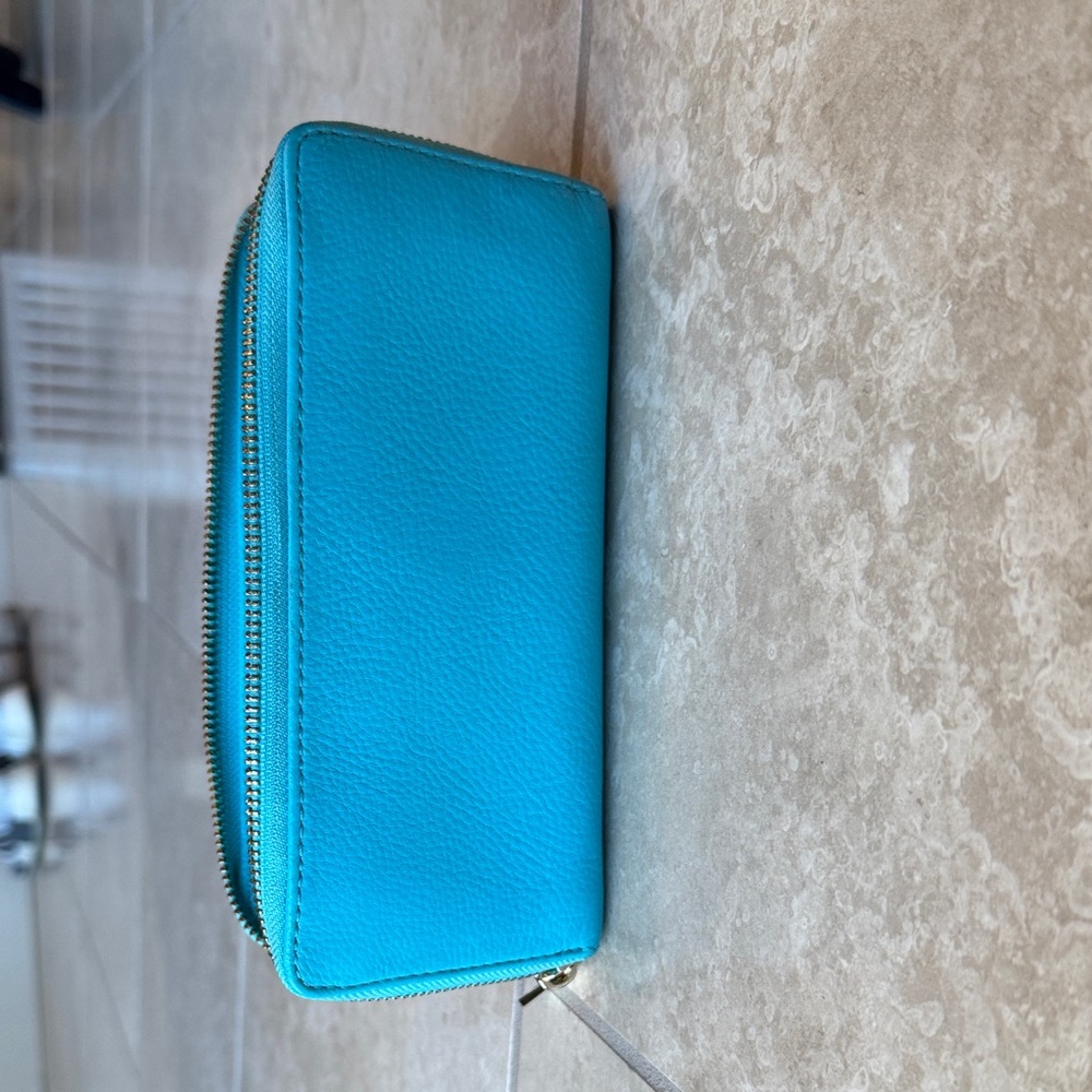 Michael Kors Turquoise Wallet with Gold Accent - Picture 8 of 11